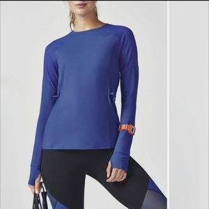Fabletics Lana Womens Activewear   sweatshirt Long Sleeve Blue Size Small